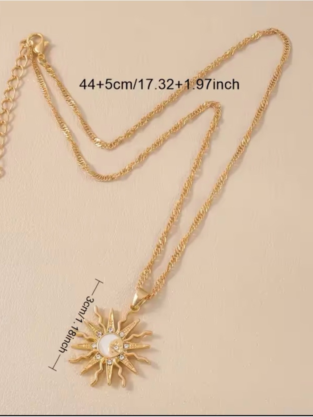 💫Posh 🎉 Party Host pick!🦋 Gold Sun & Star White Moon Pendant Necklace - Picture 4 of 4